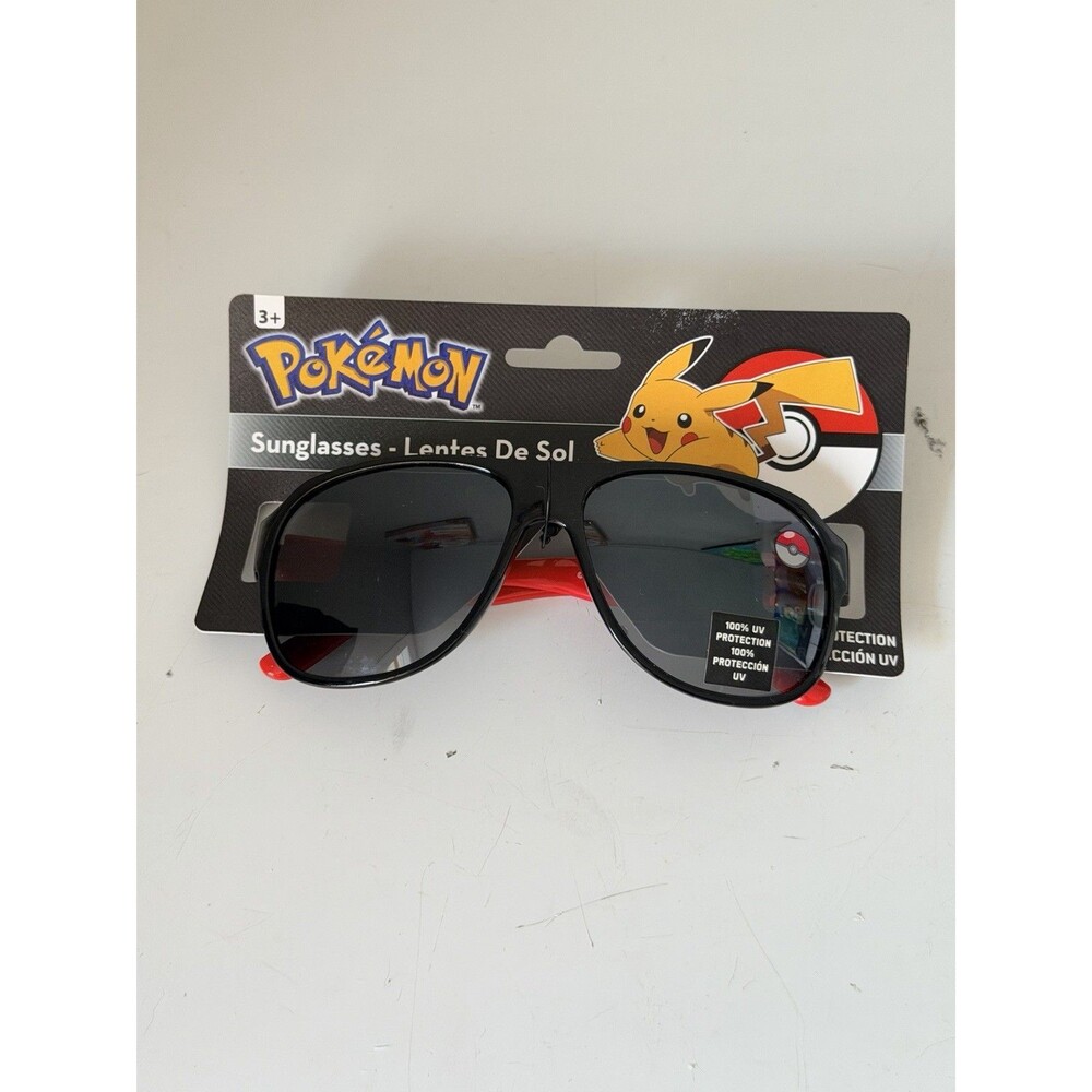 NWT Pokémon Kids Sunglasses Black & Red Pokéball Mirror Lens Age 3+ 100% UV